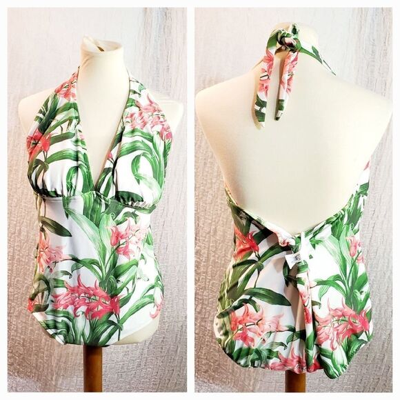 Catalina Floral Print One Piece Swimsuit Size 3X (22W/24W) - Picture 1 of 9